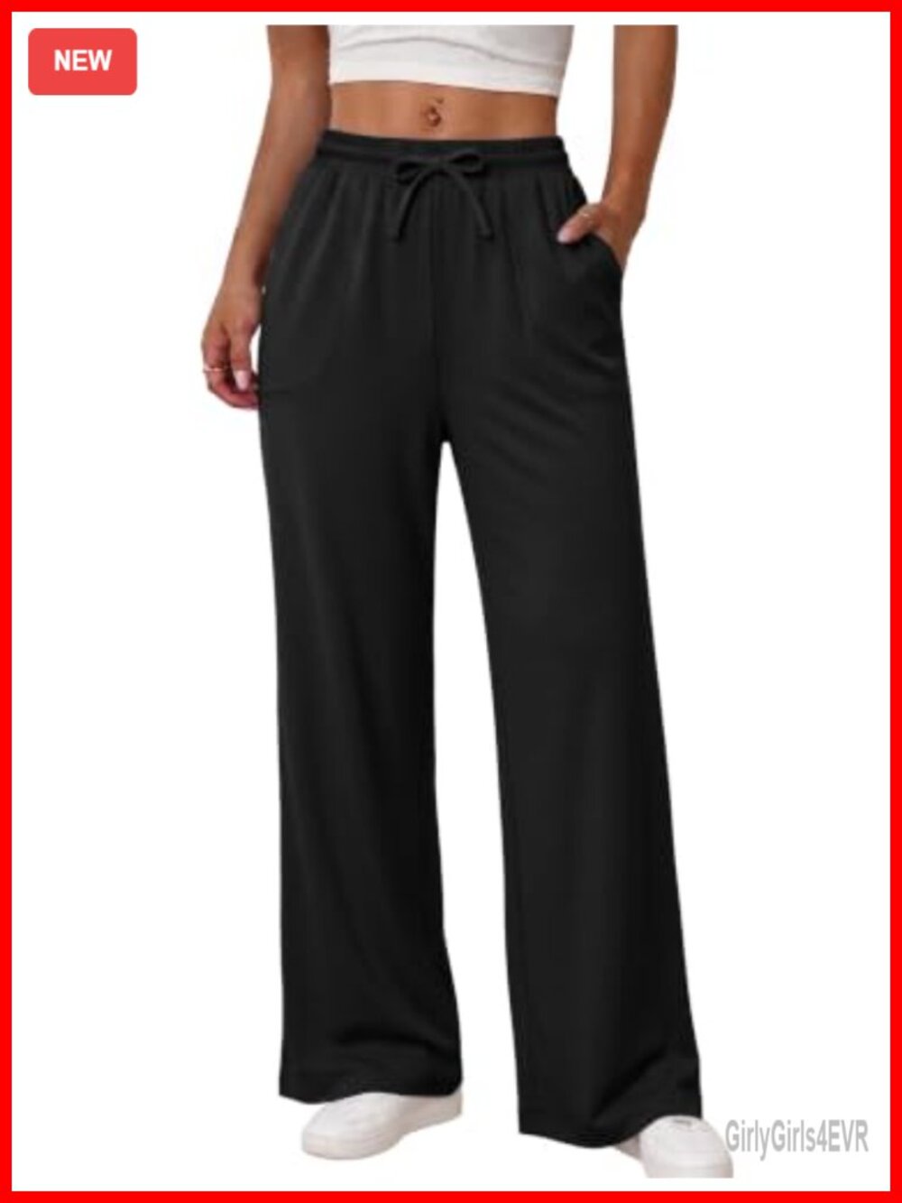 Wide Leg High Waist Sweatpants with Pockets